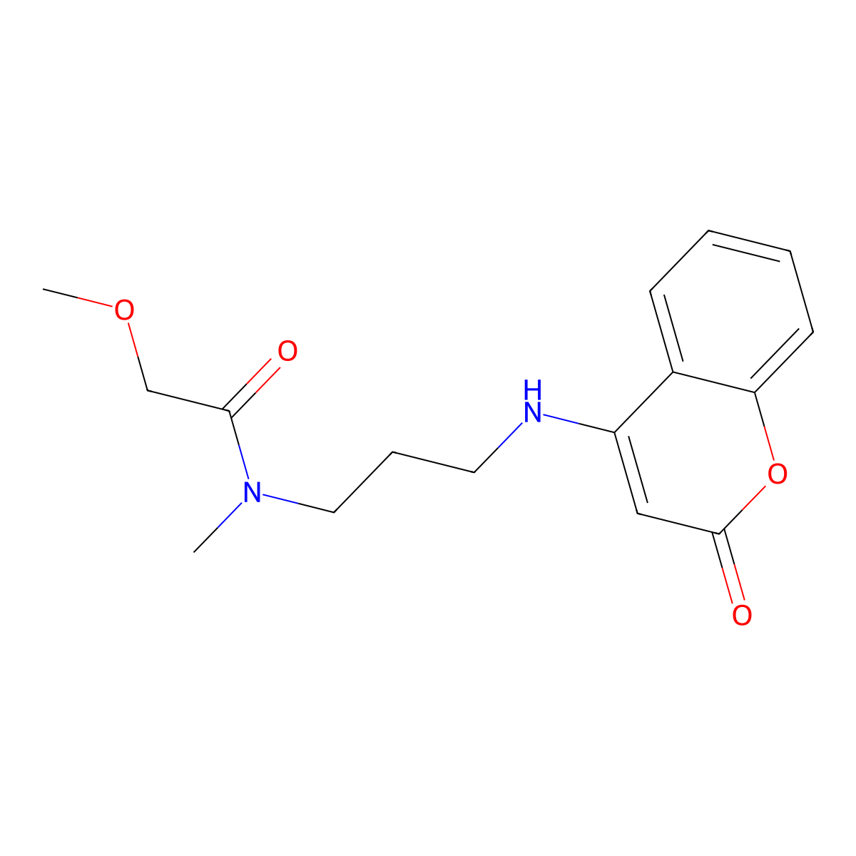 2-methoxy-N-methyl-N-{3-[(2-oxo-2H-chromen-4-yl)amino]propyl}acetamide molecular structure, CAS 1119446-91-1