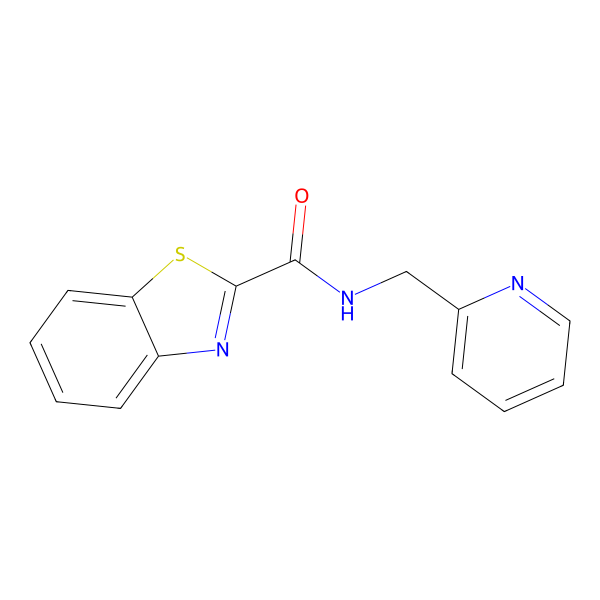 N-(pyridin-2-ylmethyl)-1,3-benzothiazole-2-carboxamide molecular structure, CAS 1119447-60-7