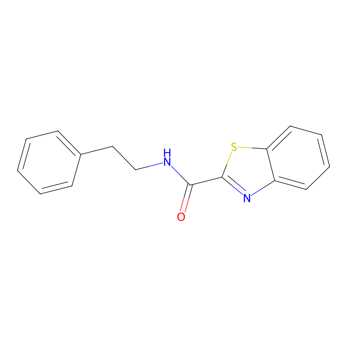 N-(2-phenylethyl)-1,3-benzothiazole-2-carboxamide molecular structure, CAS 1119447-61-8