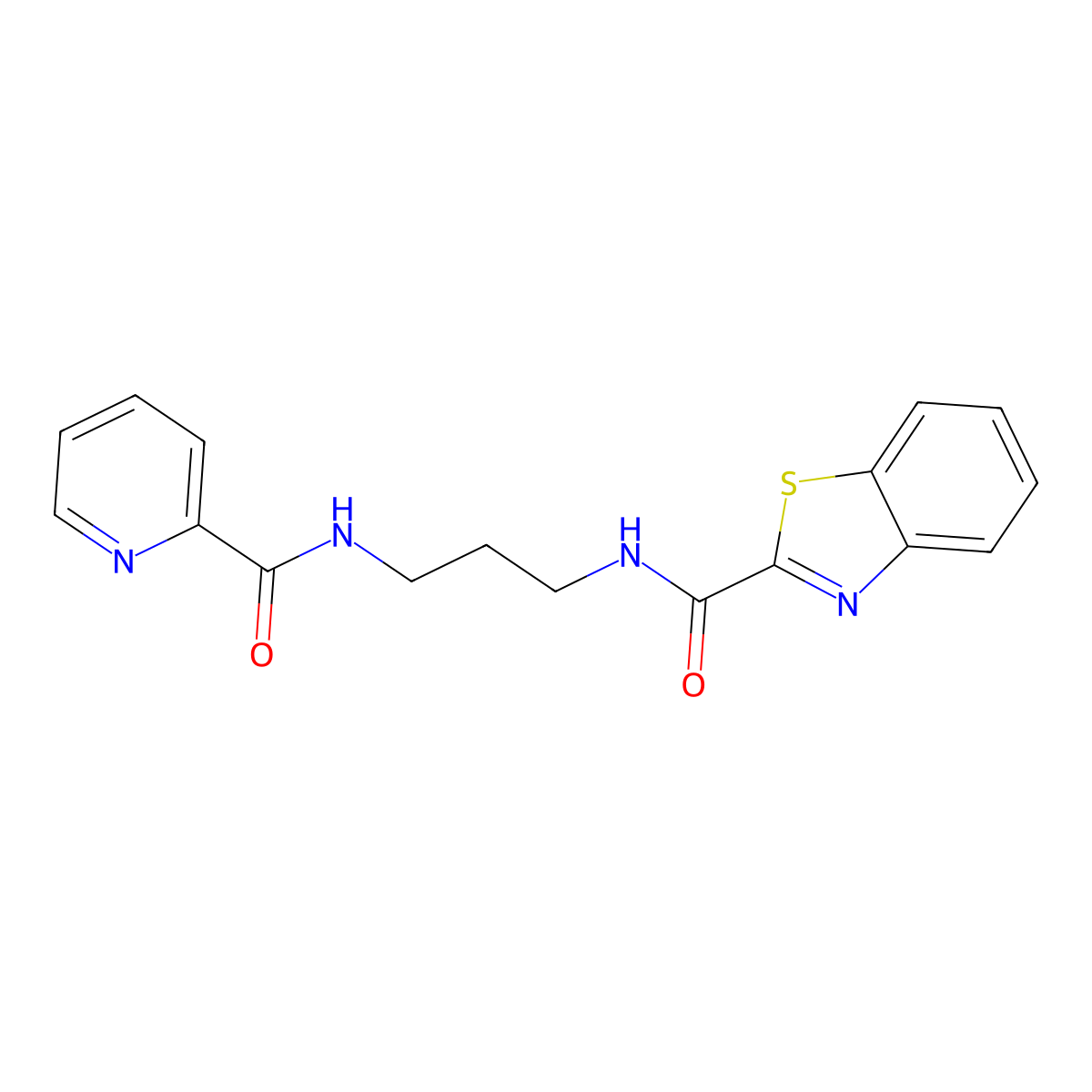 N-{3-[(2-pyridinylcarbonyl)amino]propyl}-1,3-benzothiazole-2-carboxamide molecular structure, CAS 1119447-66-3