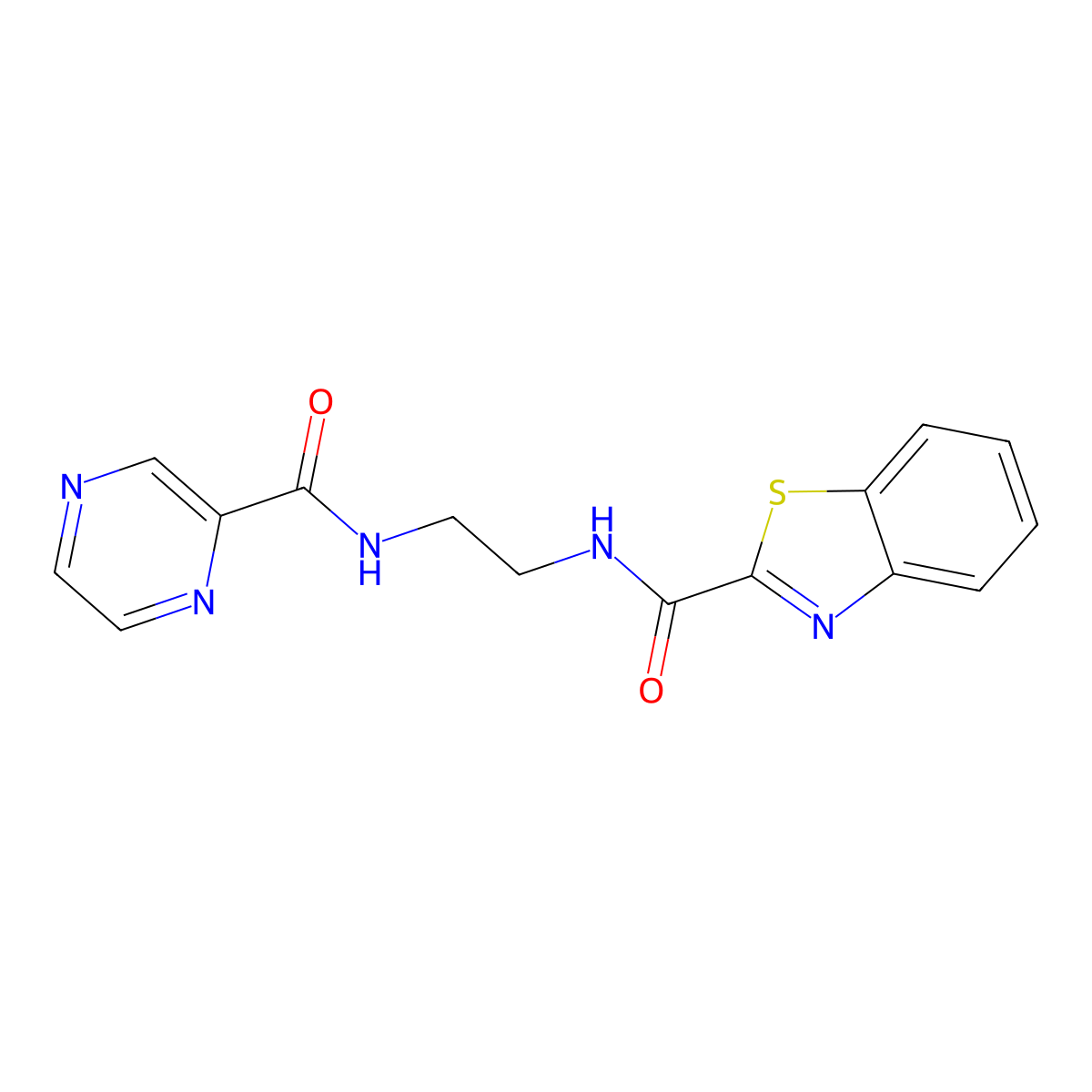 N-{2-[(2-pyrazinylcarbonyl)amino]ethyl}-1,3-benzothiazole-2-carboxamide molecular structure, CAS 1119447-69-6