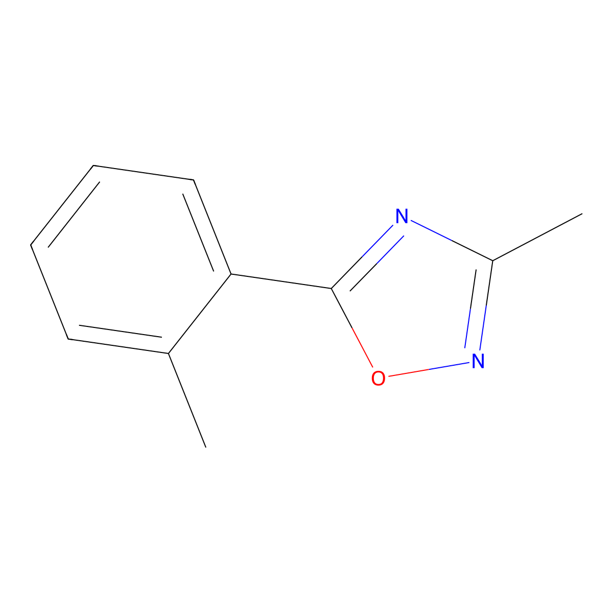 3-Methyl-5-(2-methylphenyl)-1,2,4-oxadiazole molecular structure, CAS 1119448-03-1