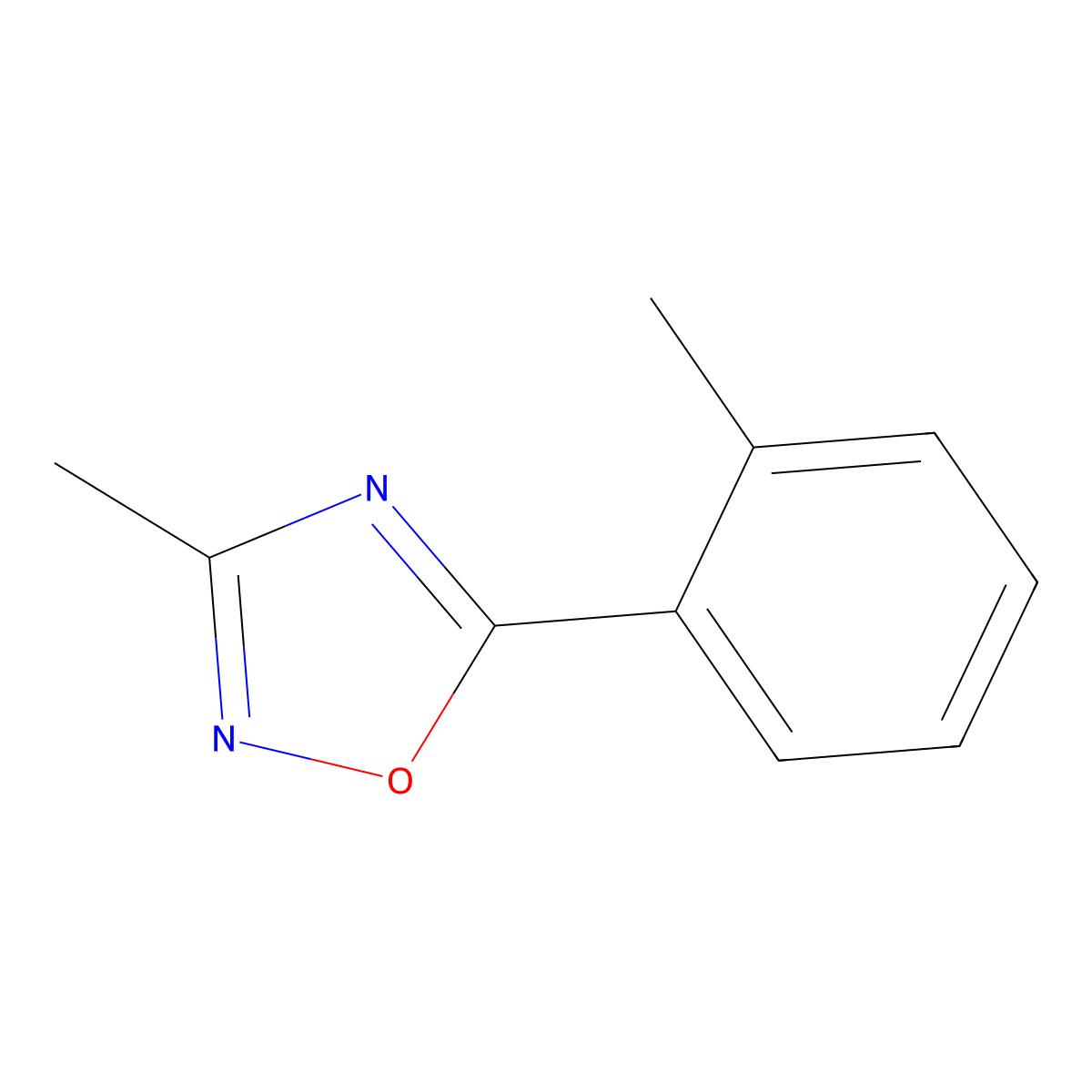 3-Methyl-5-(2-methylphenyl)-1,2,4-oxadiazole molecular structure, CAS 1119448-03-1