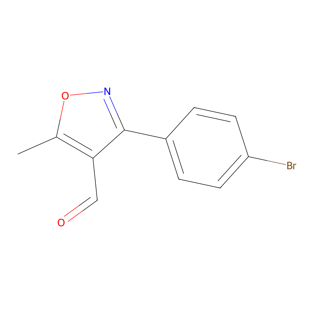 3-(4-Bromophenyl)-5-methyl-1,2-oxazole-4-carbaldehyde molecular structure, CAS 1119449-35-2