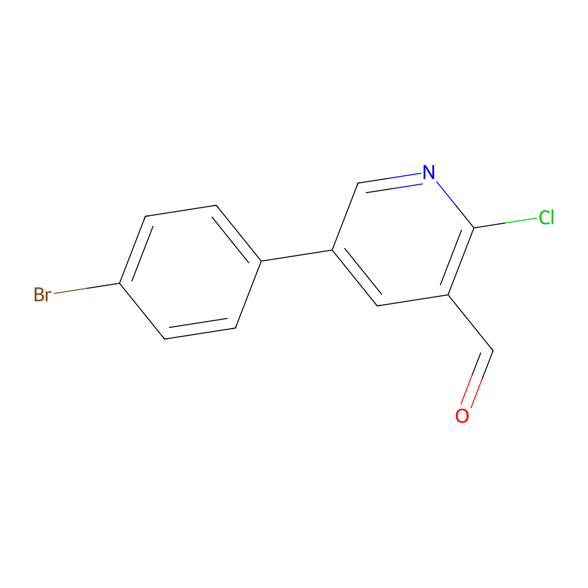 5-(4-Bromophenyl)-2-chloropyridine-3-carboxaldehyde molecular structure, CAS 1119449-39-6