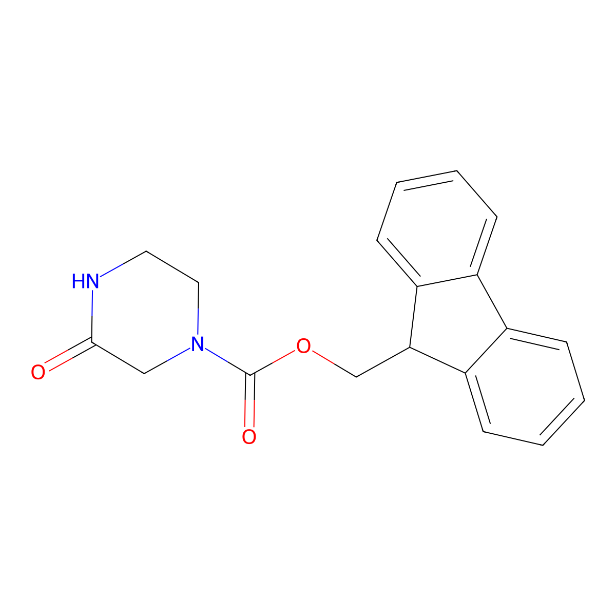 (9H-Fluoren-9-YL)methyl 3-oxopiperazine-1-carboxylate molecular structure, CAS 1119449-40-9