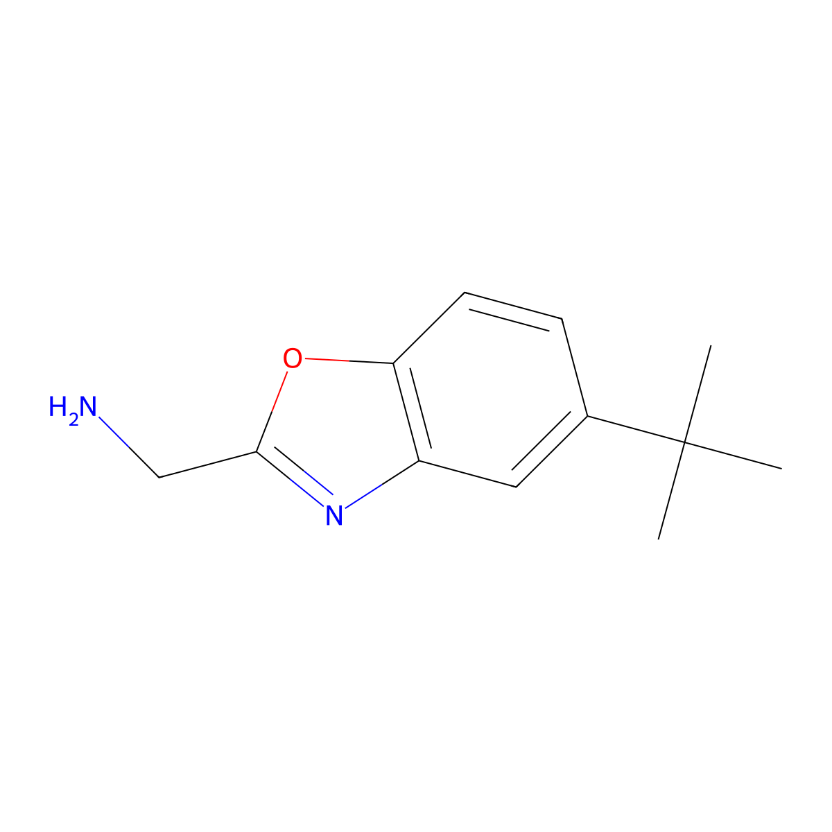 (5-(Tert-butyl)benzo[d]oxazol-2-yl)methanamine molecular structure, CAS 1119449-45-4