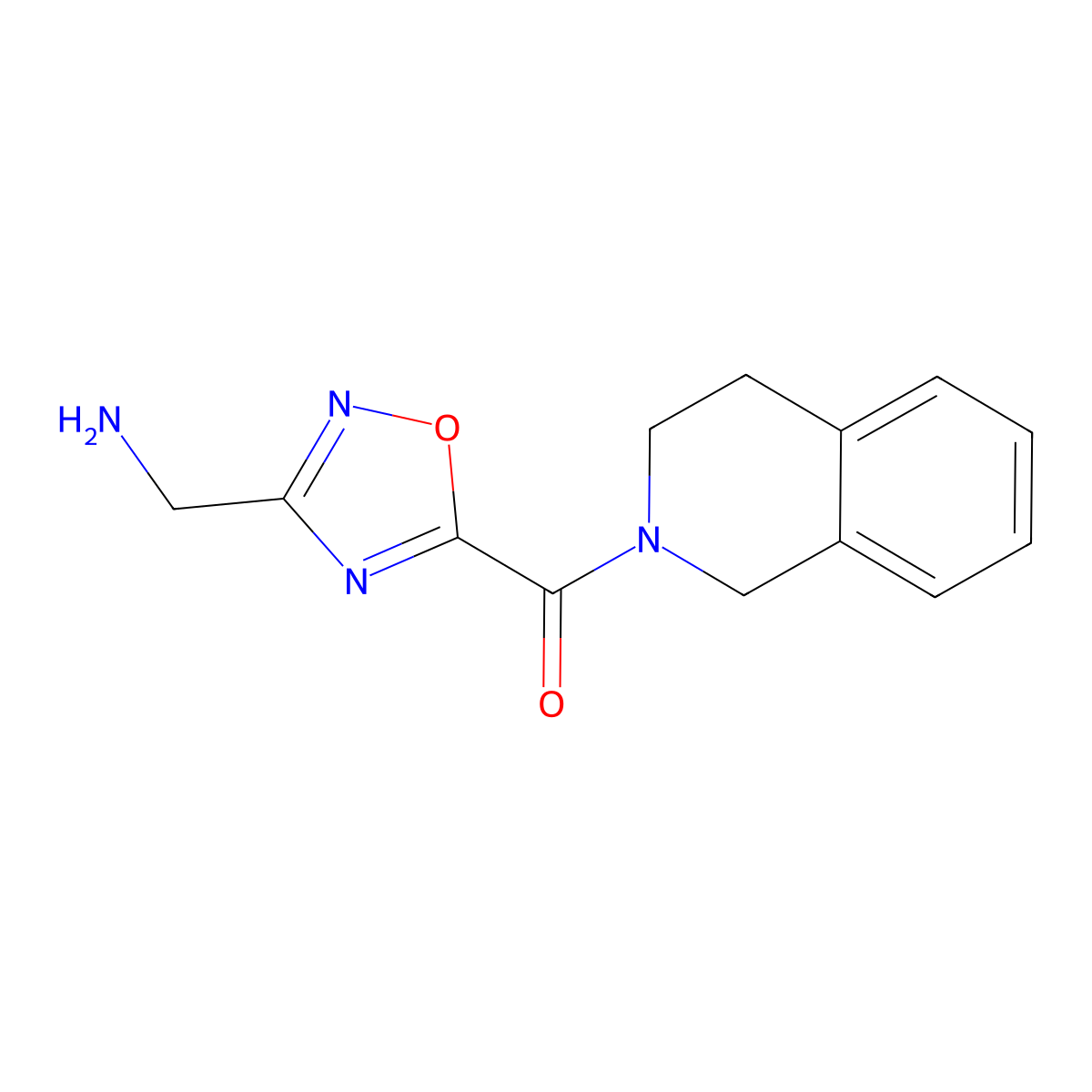 (3-(aminomethyl)-1,2,4-oxadiazol-5-yl)(3,4-dihydroisoquinolin-2(1H)-yl)methanone molecular structure, CAS 1119449-50-1