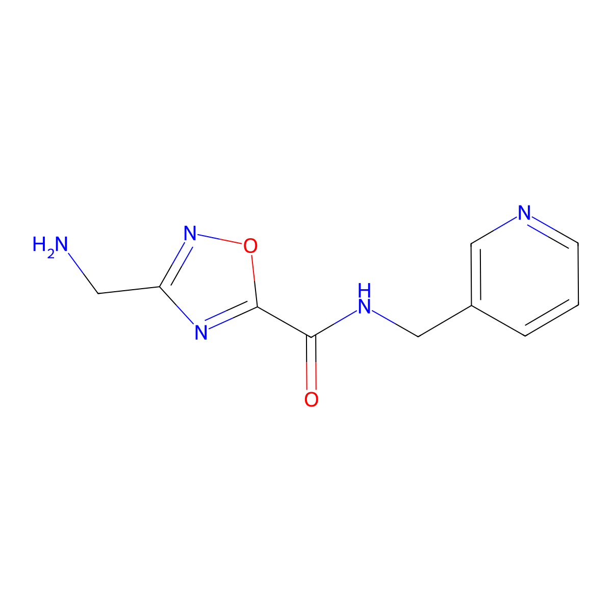 3-(aminomethyl)-N-(pyridin-3-ylmethyl)-1,2,4-oxadiazole-5-carboxamide molecular structure, CAS 1119449-51-2