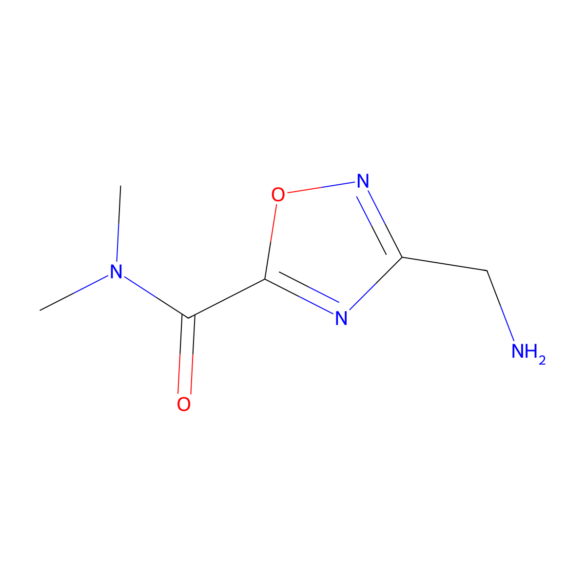 3-(aminomethyl)-N,N-dimethyl-1,2,4-oxadiazole-5-carboxamide molecular structure, CAS 1119449-52-3