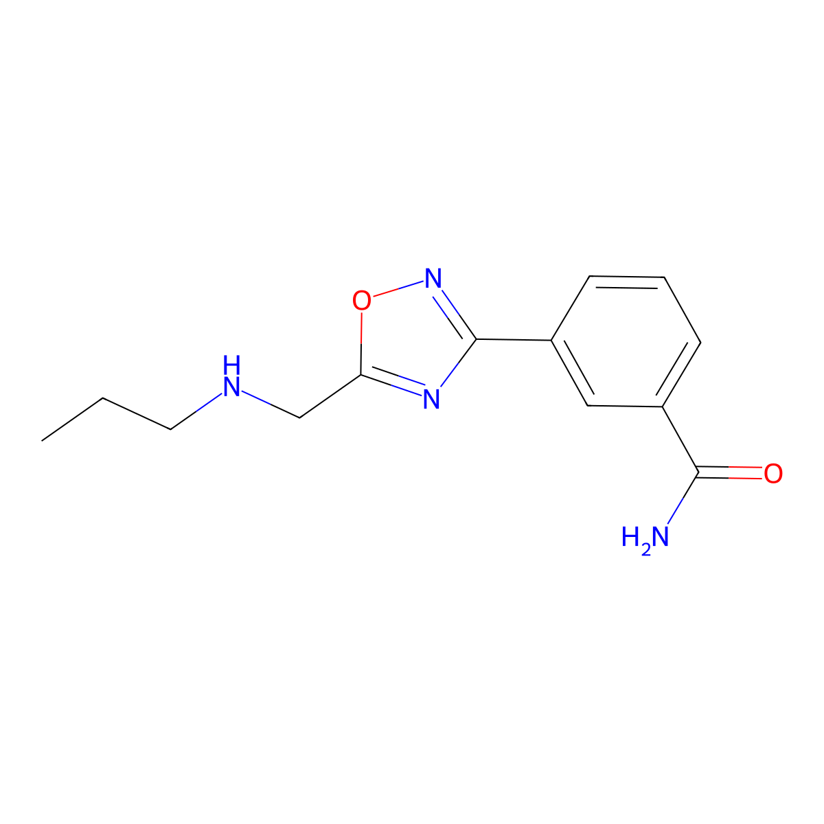 3-{5-[(Propylamino)methyl]-1,2,4-oxadiazol-3-yl}benzamide molecular structure, CAS 1119449-54-5