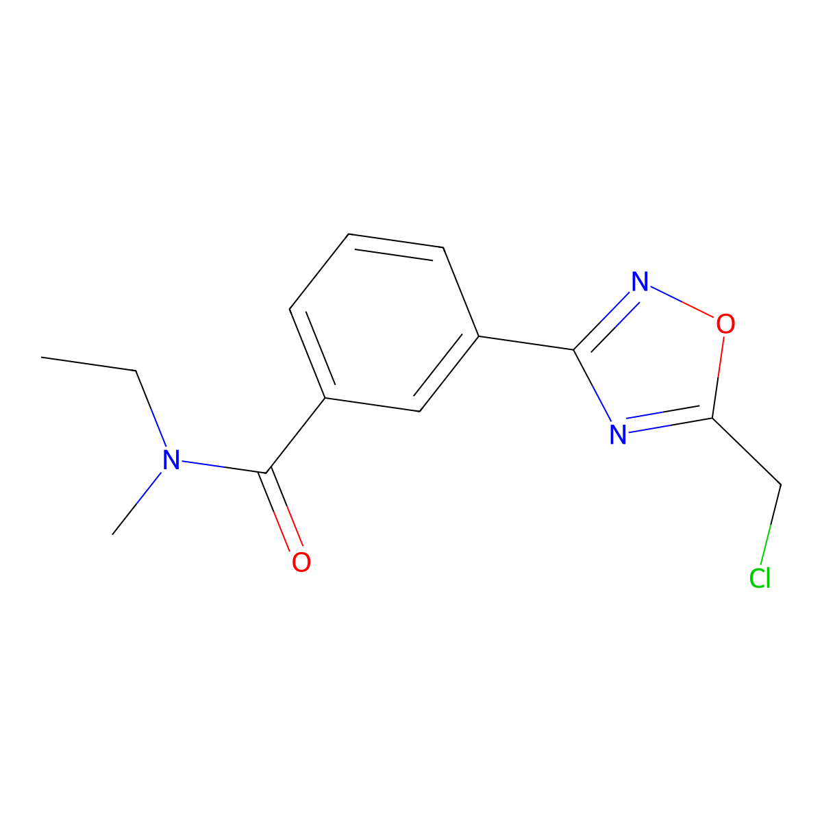 3-[5-(chloromethyl)-1,2,4-oxadiazol-3-yl]-N-ethyl-N-methylbenzamide molecular structure, CAS 1119449-61-4