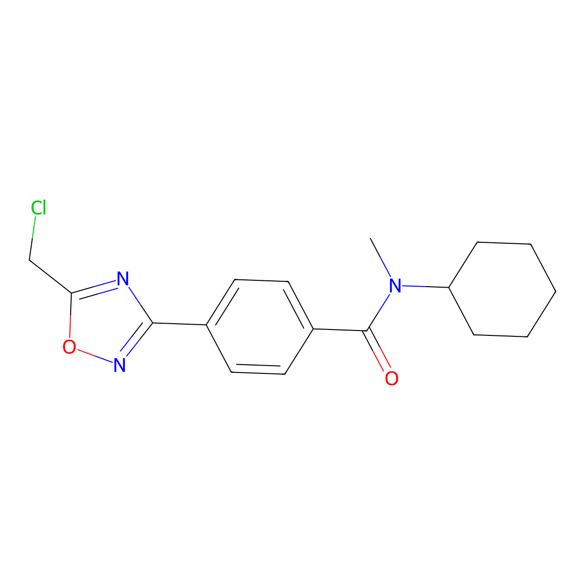 4-[5-(chloromethyl)-1,2,4-oxadiazol-3-yl]-N-cyclohexyl-N-methylbenzamide molecular structure, CAS 1119449-62-5