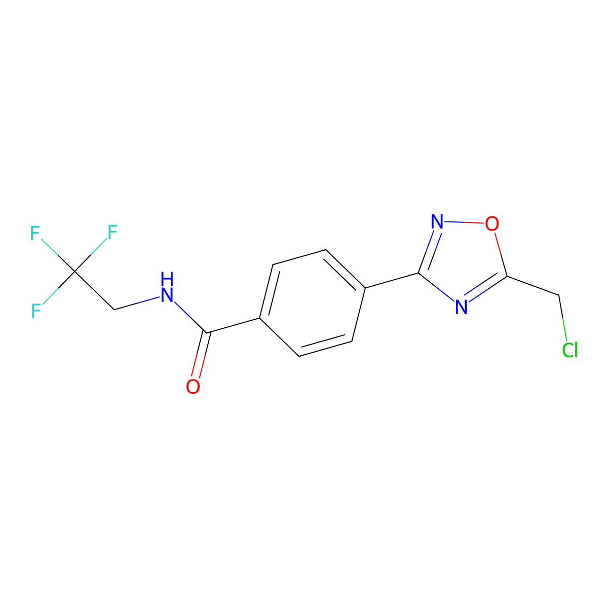 4-[5-(chloromethyl)-1,2,4-oxadiazol-3-yl]-N-(2,2,2-trifluoroethyl)benzamide molecular structure, CAS 1119449-64-7