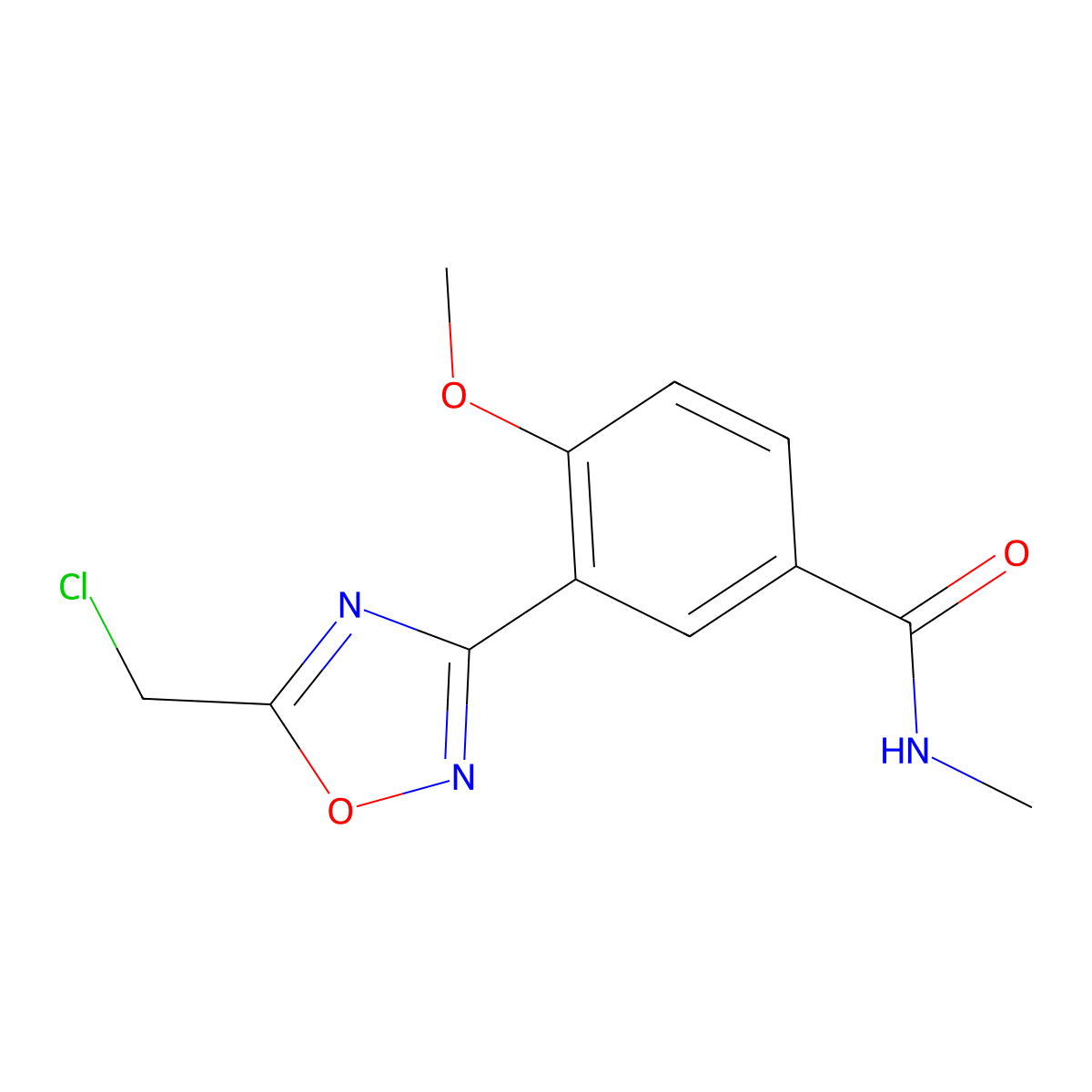 3-[5-(chloromethyl)-1,2,4-oxadiazol-3-yl]-4-methoxy-N-methylbenzamide molecular structure, CAS 1119449-65-8