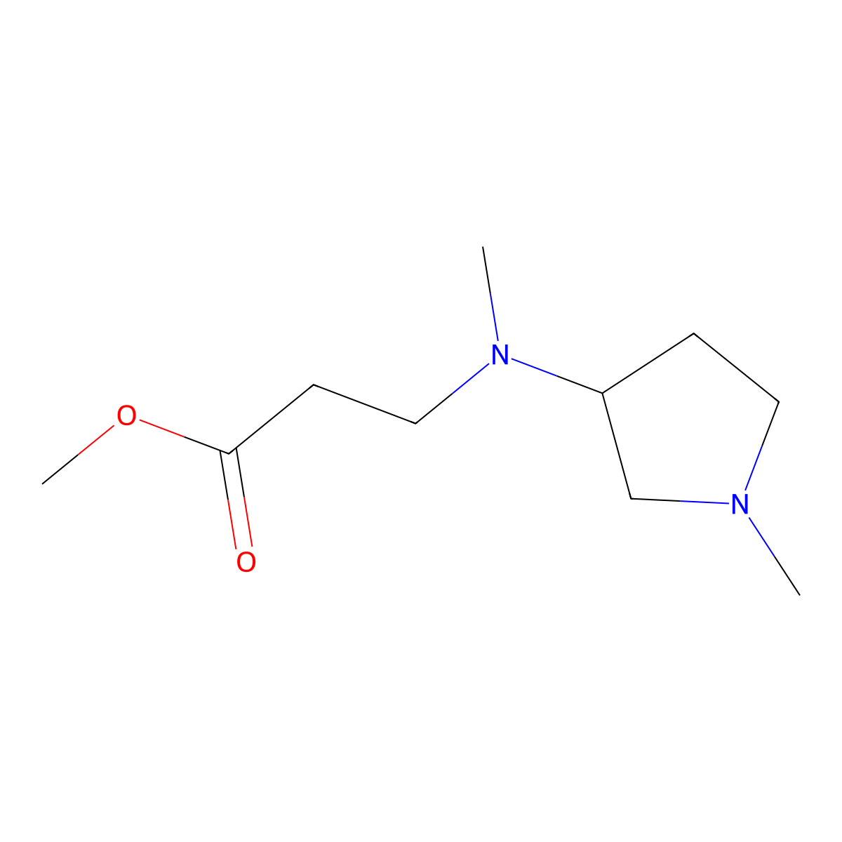 Methyl 3-[methyl(1-methylpyrrolidin-3-yl)amino]propanoate molecular structure, CAS 1119449-66-9