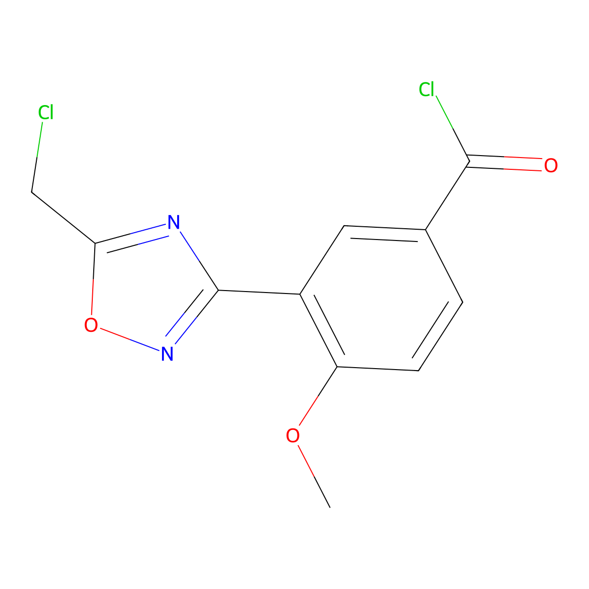 3-[5-(Chloromethyl)-1,2,4-oxadiazol-3-yl]-4-methoxybenzoyl chloride molecular structure, CAS 1119449-67-0