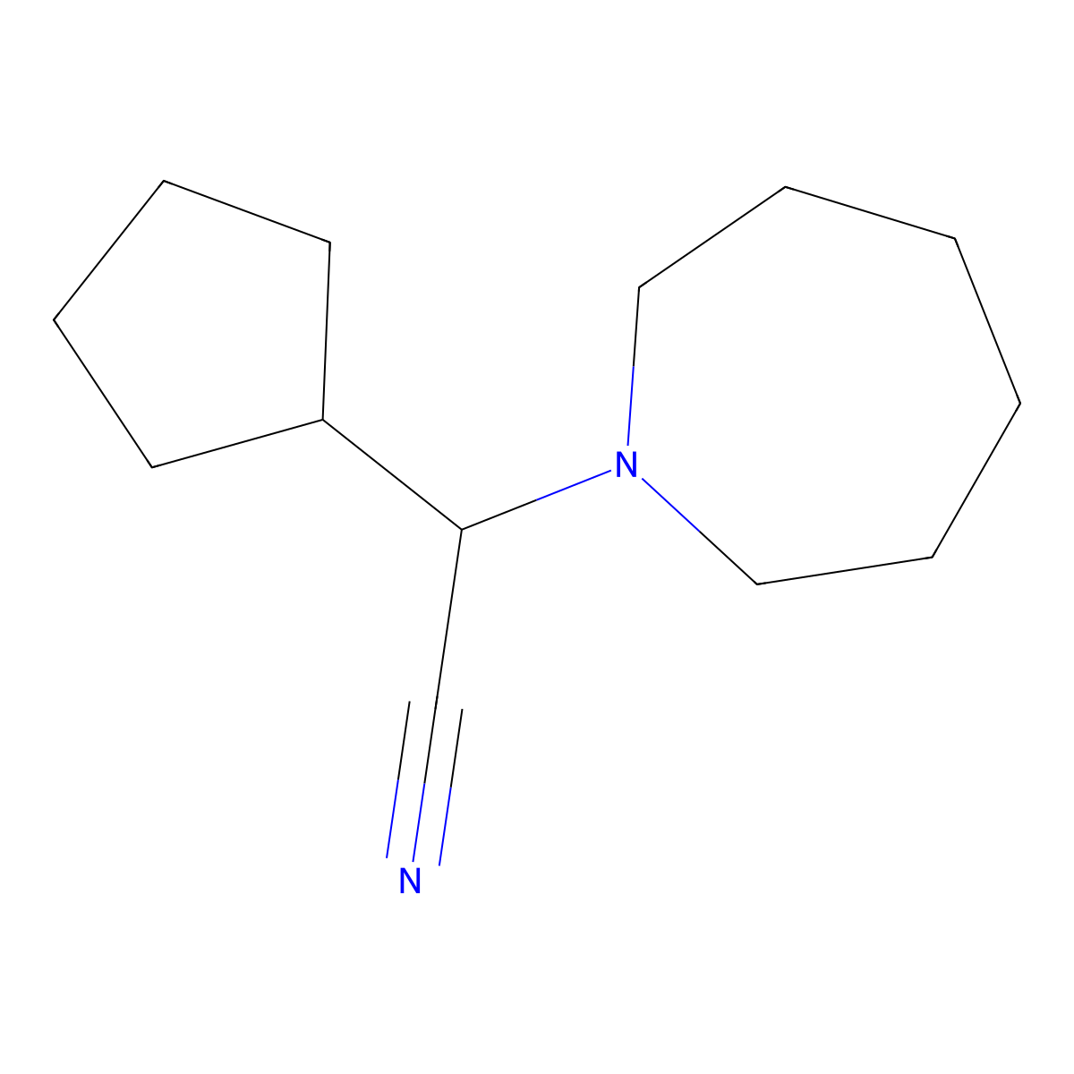 Azepan-1-yl(cyclopentyl)acetonitrile molecular structure, CAS 1119449-72-7
