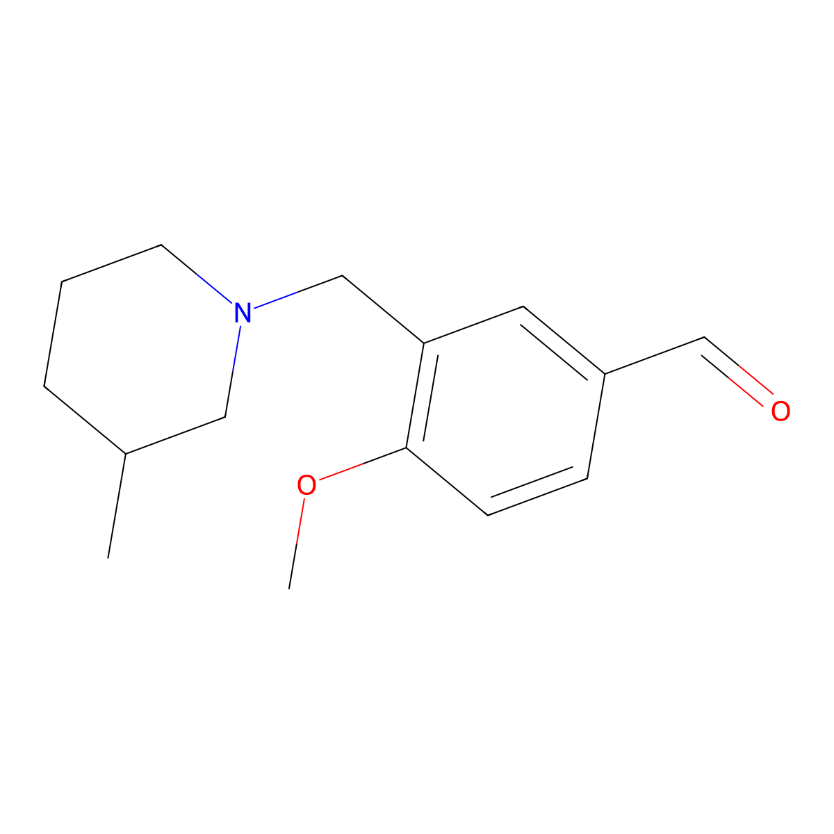 4-Methoxy-3-[(3-methylpiperidin-1-yl)methyl]benzaldehyde molecular structure, CAS 1119449-75-0