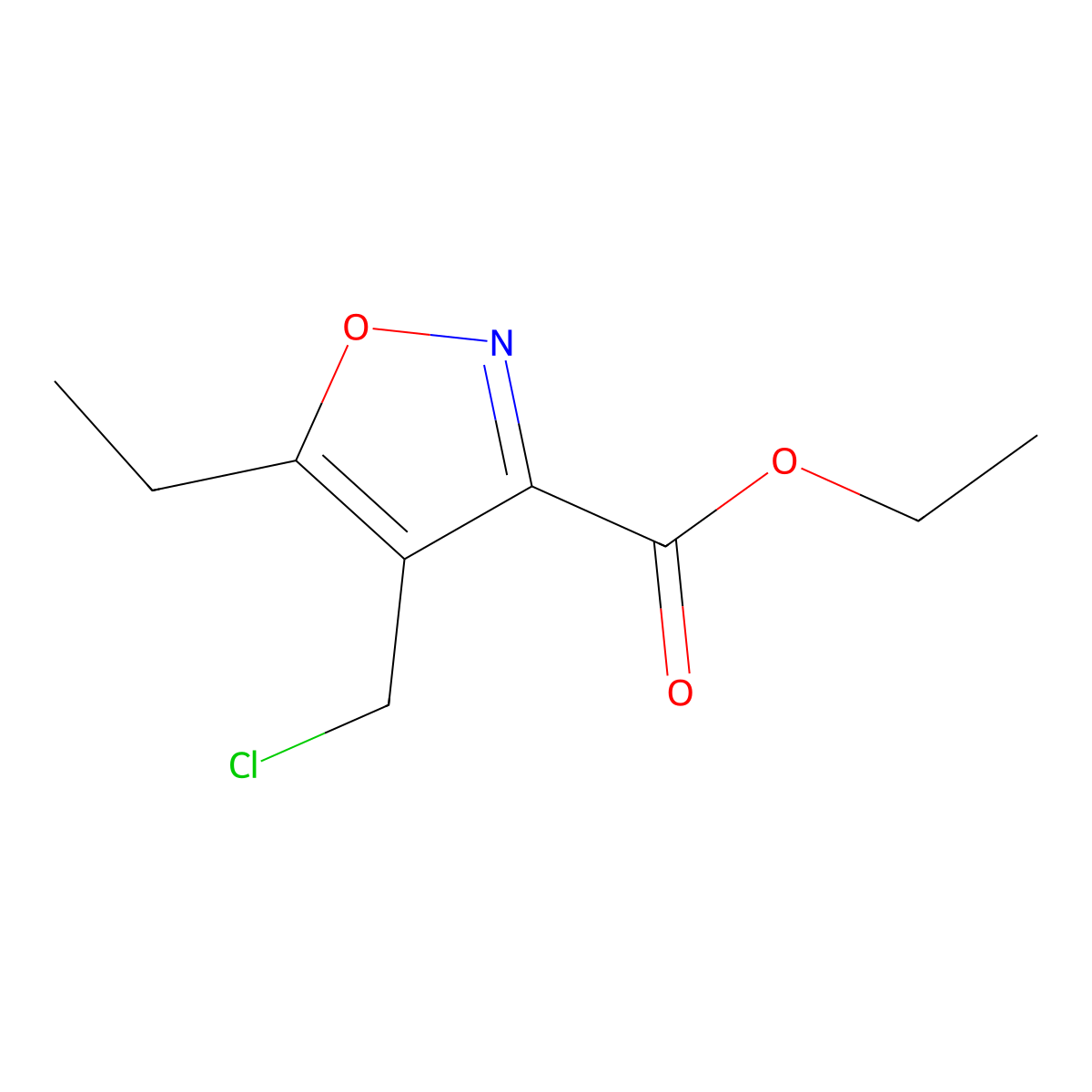 Ethyl 4-(chloromethyl)-5-ethylisoxazole-3-carboxylate molecular structure, CAS 1119449-80-7