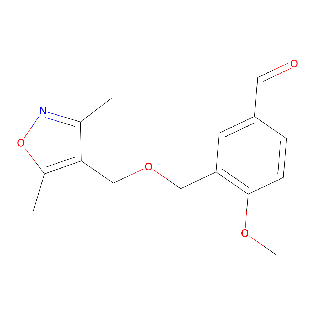 3-{[(3,5-Dimethylisoxazol-4-yl)methoxy]methyl}-4-methoxybenzaldehyde molecular structure, CAS 1119449-82-9