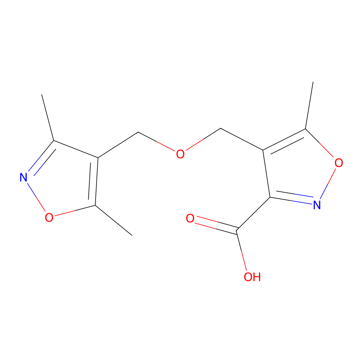 4-{[(3,5-Dimethylisoxazol-4-yl)methoxy]methyl}-5-methylisoxazole-3-carboxylic acid molecular structure, CAS 1119449-83-0