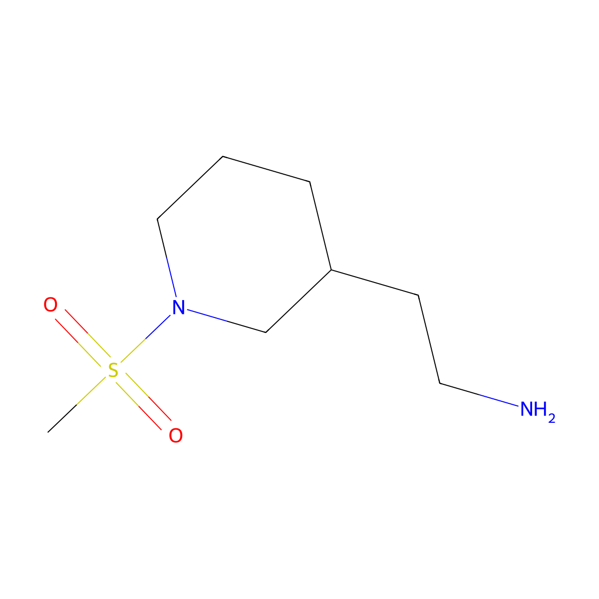 2-[1-(Methylsulfonyl)piperidin-3-yl]ethanamine molecular structure, CAS 1119449-94-3