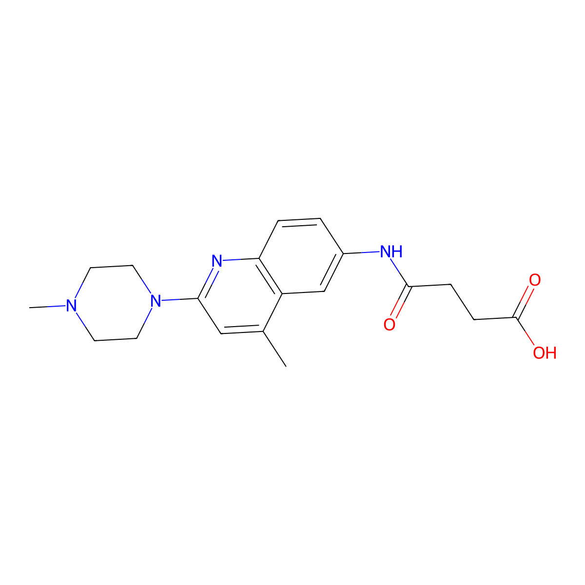 4-{[4-Methyl-2-(4-methylpiperazin-1-yl)quinolin-6-yl]amino}-4-oxobutanoic acid molecular structure, CAS 1119449-97-6