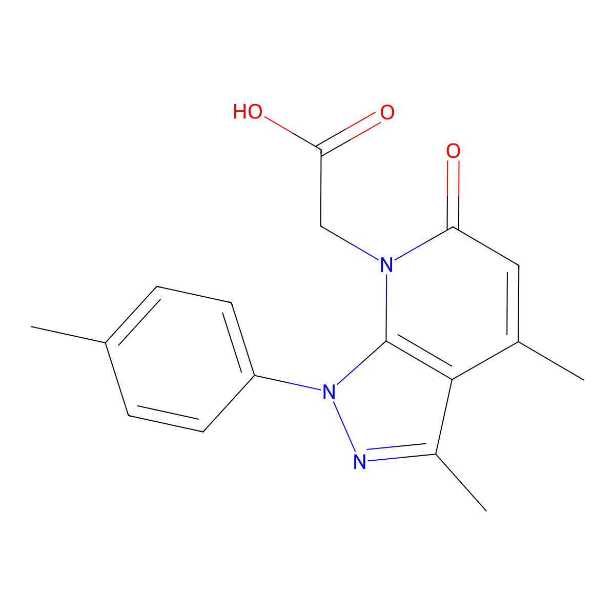 [3,4-dimethyl-1-(4-methylphenyl)-6-oxo-1,6-dihydro-7H-pyrazolo[3,4-b]pyridin-7-yl]acetic acid molecular structure, CAS 1119449-99-8