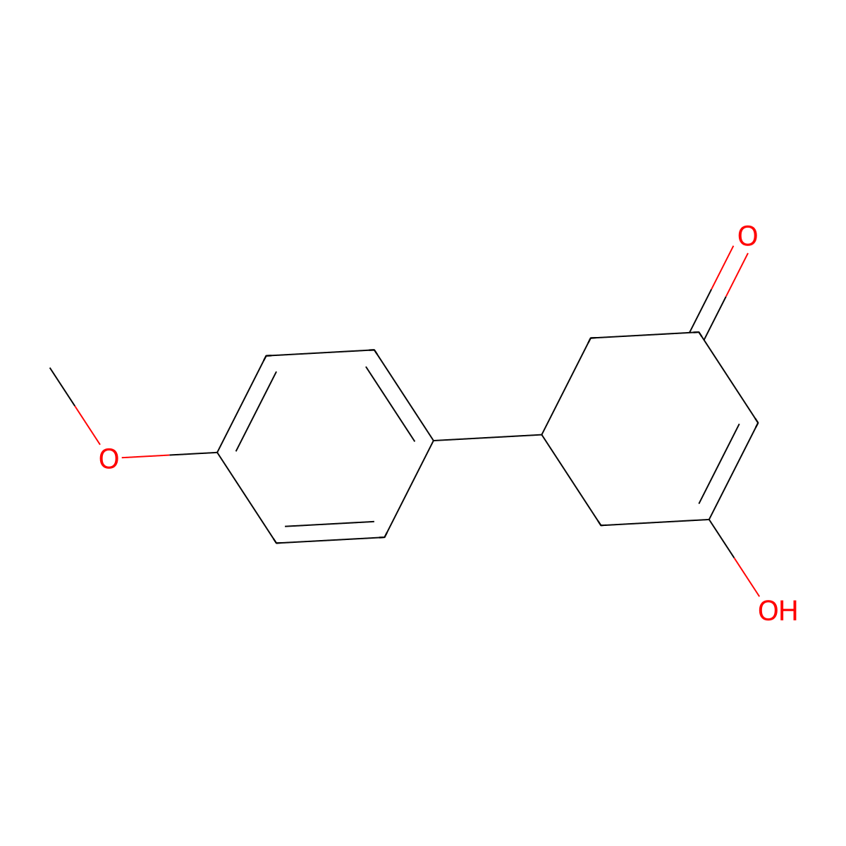 3-Hydroxy-5-(4-methoxyphenyl)cyclohex-2-en-1-one molecular structure, CAS 111945-85-8