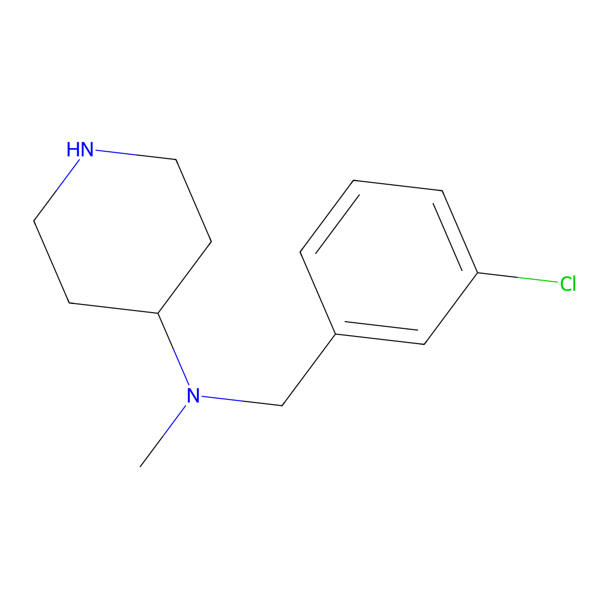 N-(3-chlorobenzyl)-N-methylpiperidin-4-amine molecular structure, CAS 1119450-00-8