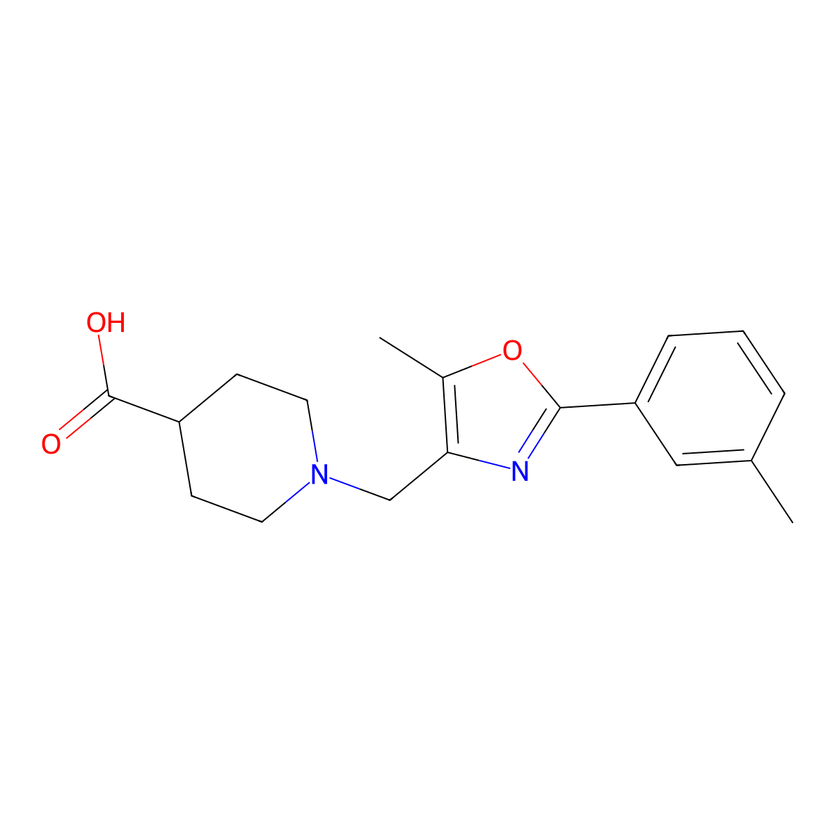 1-{[5-Methyl-2-(3-methylphenyl)-1,3-oxazol-4-YL]-methyl}piperidine-4-carboxylic acid molecular structure, CAS 1119450-03-1