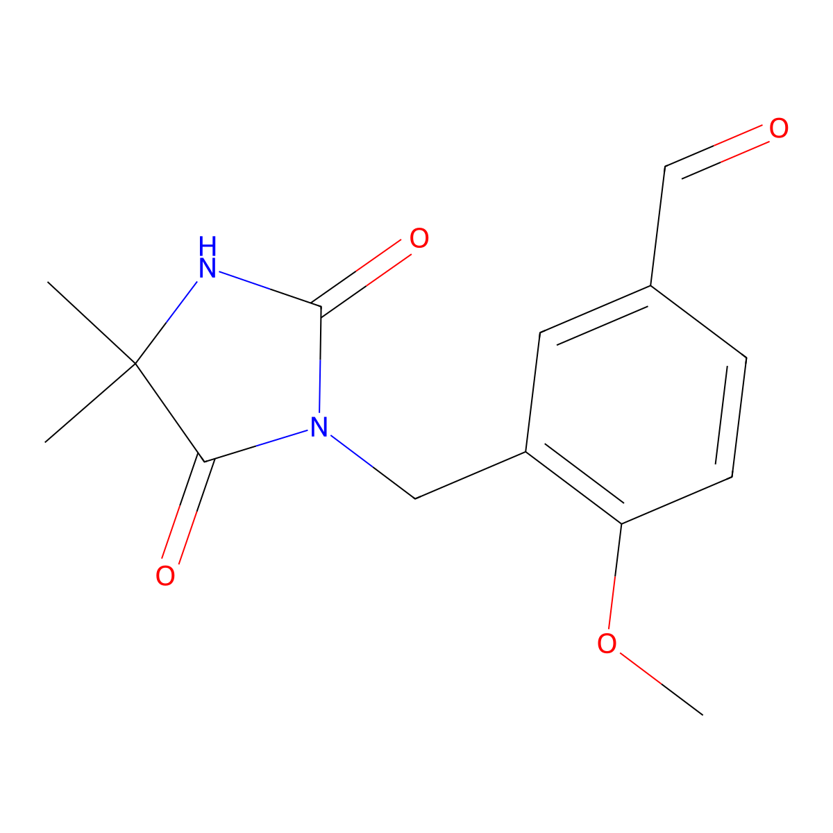 3-[(4,4-Dimethyl-2,5-dioxoimidazolidin-1-yl)methyl]-4-methoxybenzaldehyde molecular structure, CAS 1119450-15-5