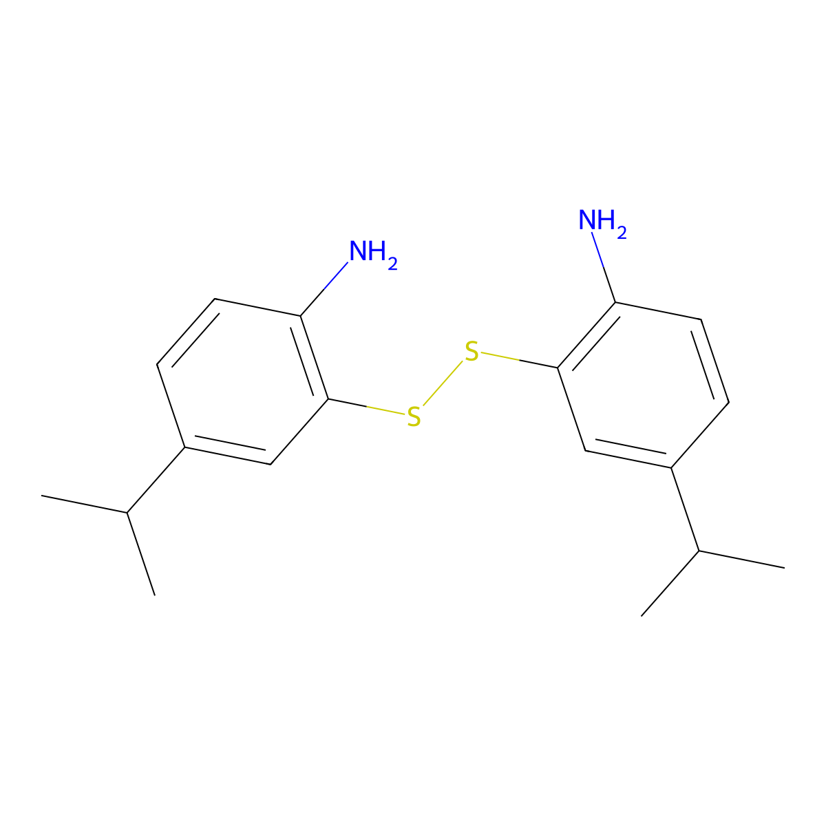 2-[(2-Amino-5-isopropylphenyl)dithio]-4-isopropylaniline molecular structure, CAS 1119450-16-6
