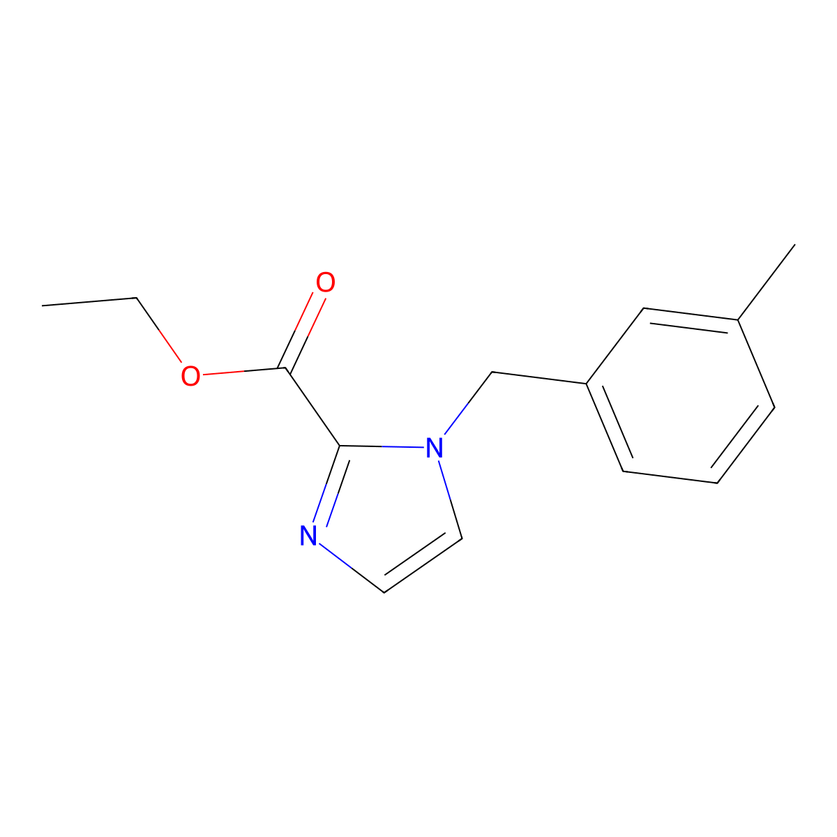 ethyl 1-(3-methylbenzyl)-1H-imidazole-2-carboxylate molecular structure, CAS 1119450-17-7
