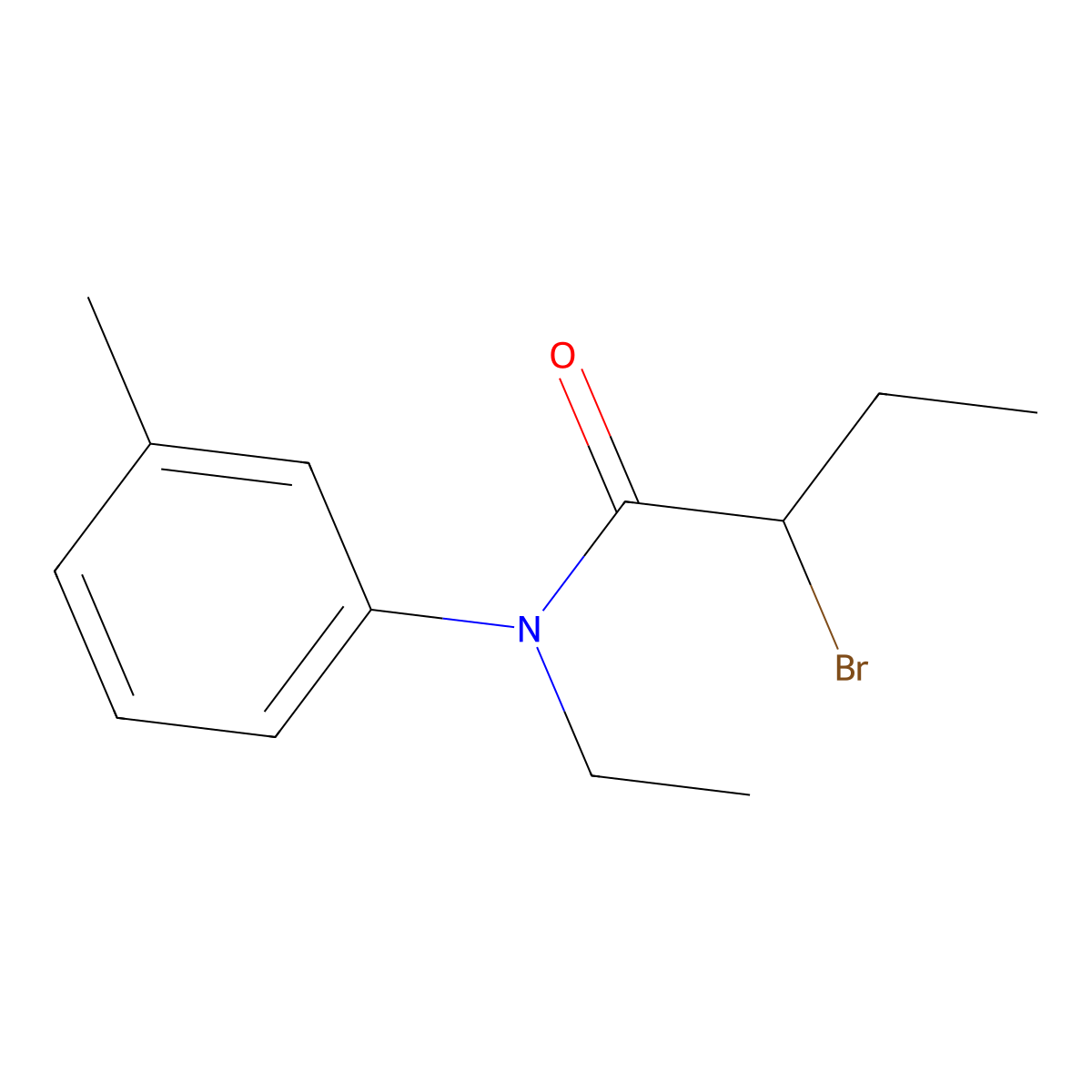 2-bromo-N-ethyl-N-(3-methylphenyl)butanamide molecular structure, CAS 1119450-24-6
