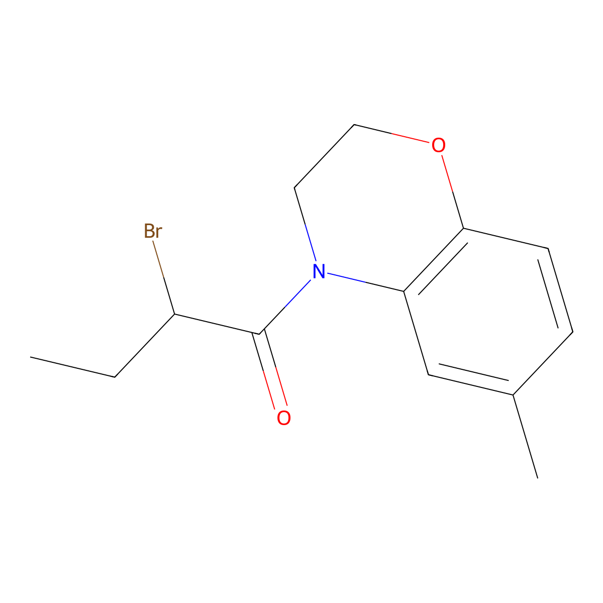 4-(2-bromobutanoyl)-6-methyl-3,4-dihydro-2H-1,4-benzoxazine molecular structure, CAS 1119450-35-9