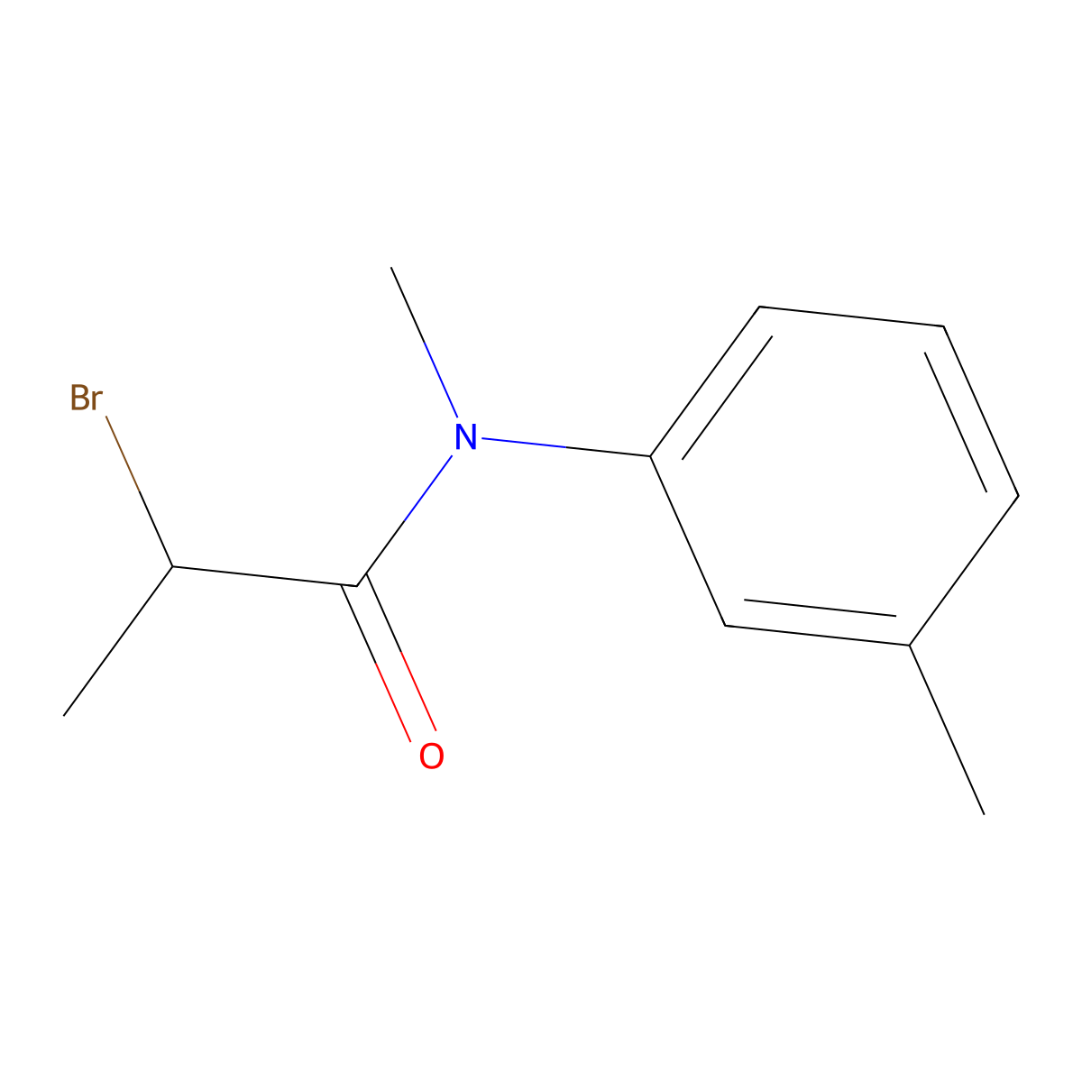 2-bromo-N-methyl-N-(3-methylphenyl)propanamide molecular structure, CAS 1119450-38-2