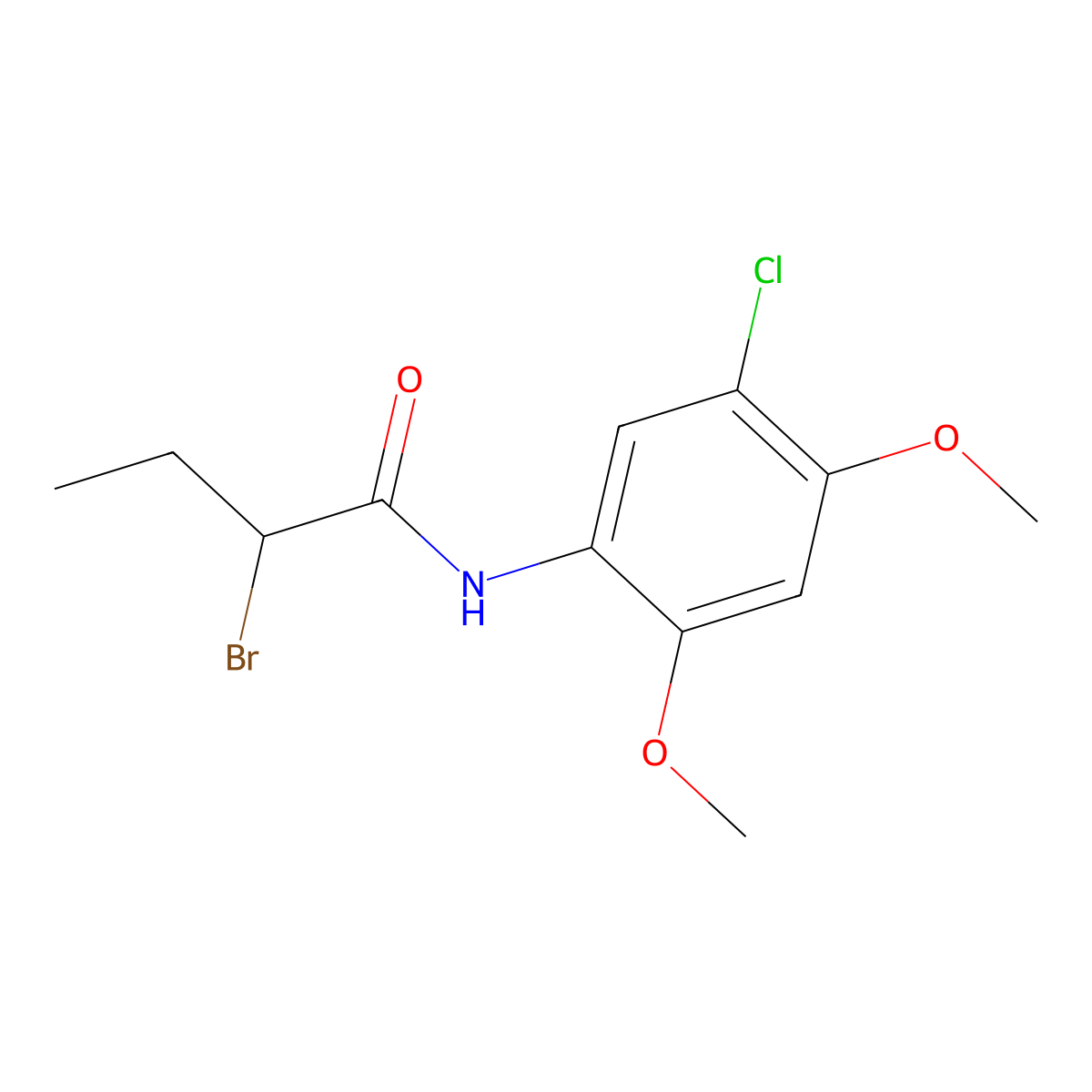 2-bromo-N-(5-chloro-2,4-dimethoxyphenyl)butanamide molecular structure, CAS 1119450-41-7