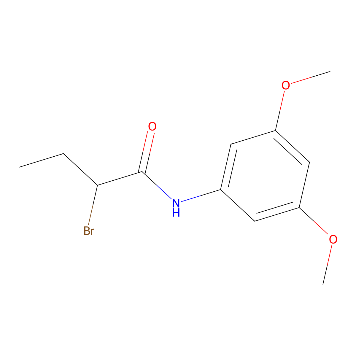 2-bromo-N-(3,5-dimethoxyphenyl)butanamide molecular structure, CAS 1119450-44-0