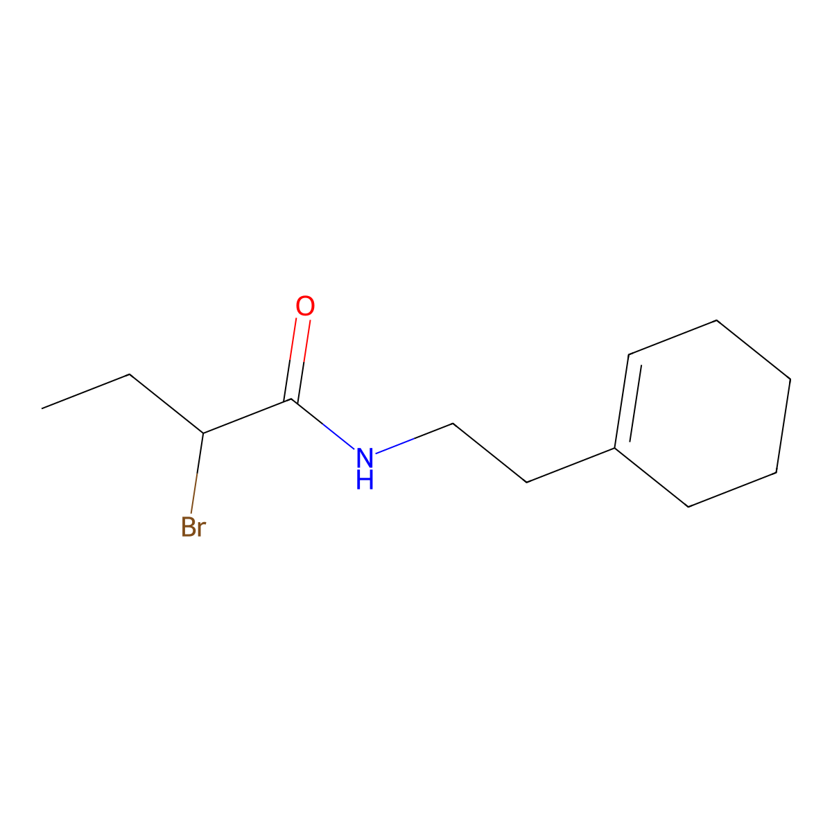 2-bromo-N-(2-cyclohex-1-en-1-ylethyl)butanamide molecular structure, CAS 1119450-45-1