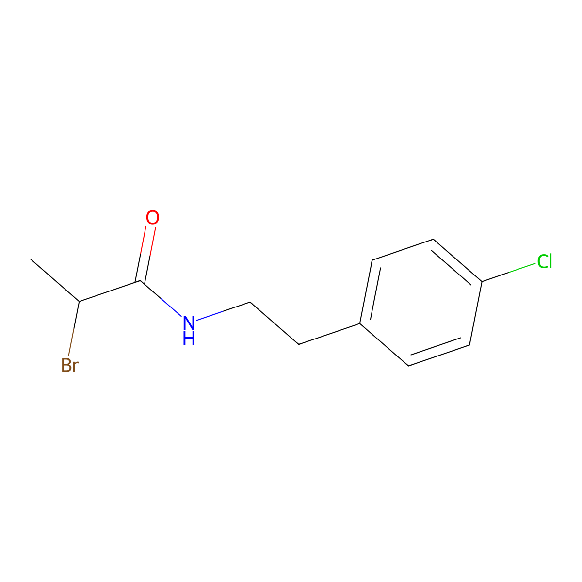 2-bromo-N-[2-(4-chlorophenyl)ethyl]propanamide molecular structure, CAS 1119450-46-2
