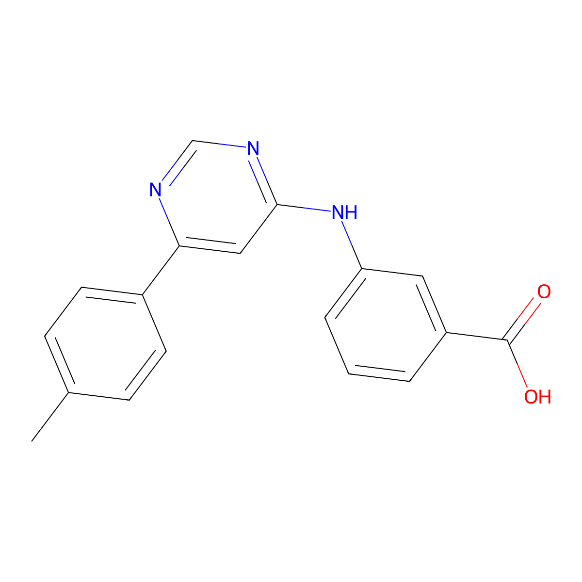 3-{[6-(4-Methylphenyl)pyrimidin-4-YL]-amino}benzoic acid molecular structure, CAS 1119450-53-1