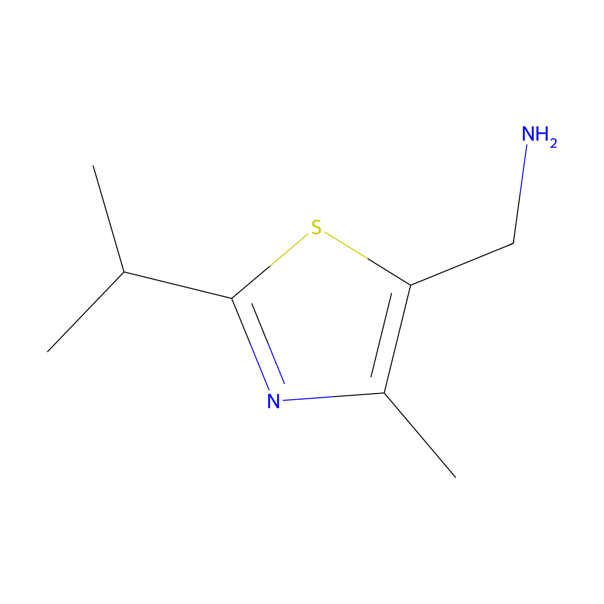 (2-Isopropyl-4-methylthiazol-5-yl)methanamine molecular structure, CAS 1119450-67-7