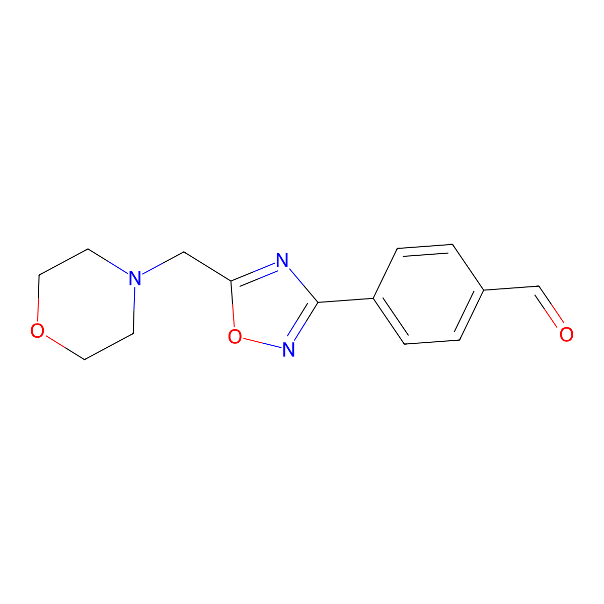 4-(5-(Morpholinomethyl)-1,2,4-oxadiazol-3-yl)benzaldehyde molecular structure, CAS 1119450-76-8