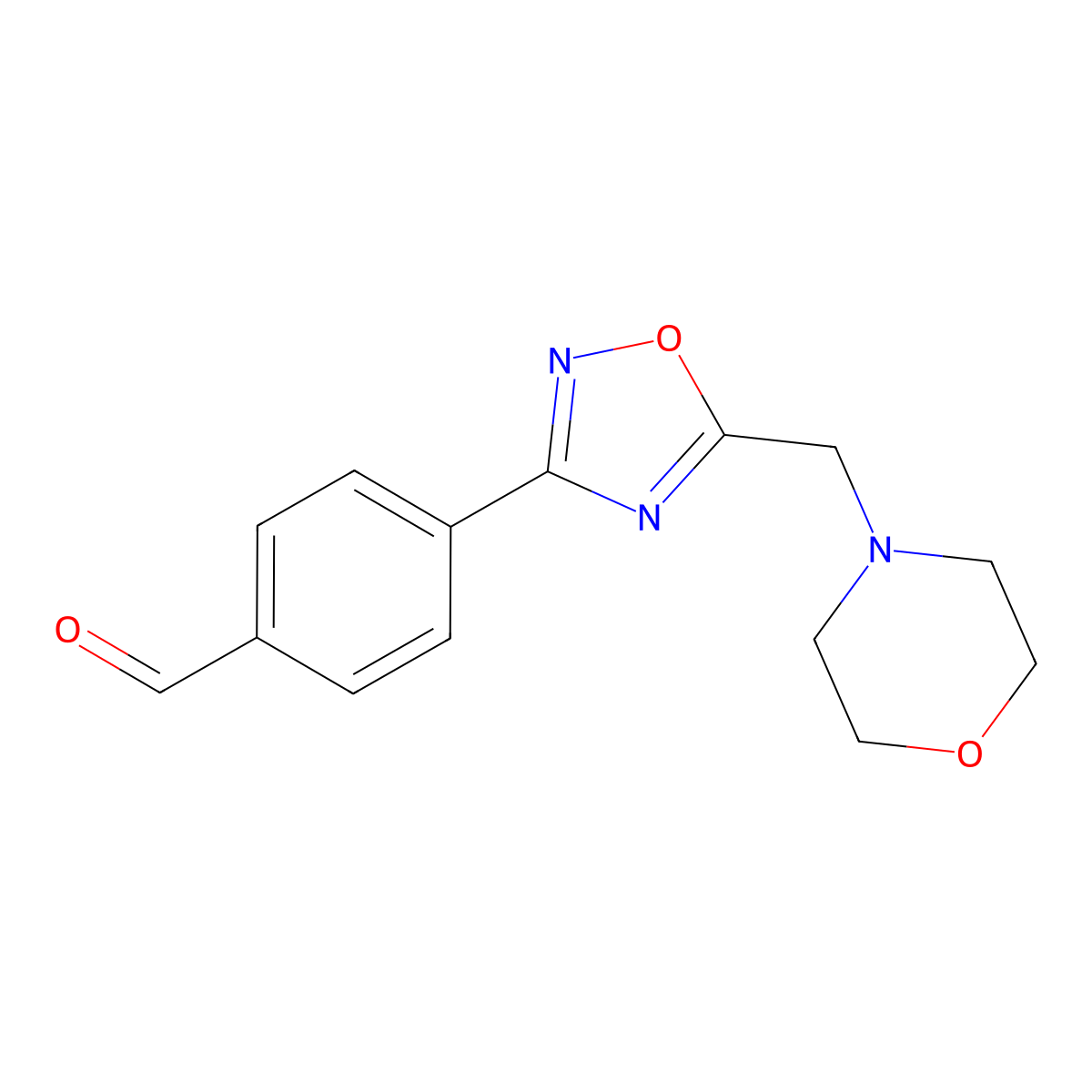 4-(5-(Morpholinomethyl)-1,2,4-oxadiazol-3-yl)benzaldehyde molecular structure, CAS 1119450-76-8