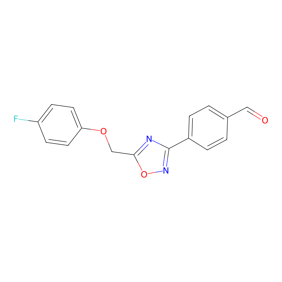 4-{5-[(4-Fluorophenoxy)methyl]-1,2,4-oxadiazol-3-yl}benzaldehyde molecular structure, CAS 1119450-77-9