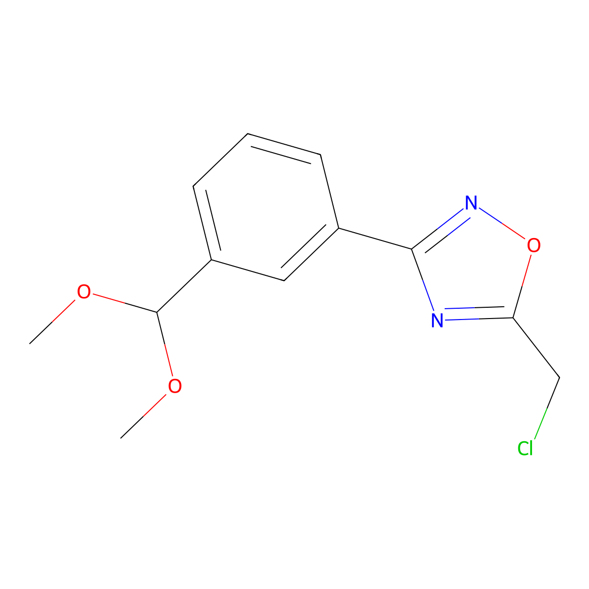 5-(Chloromethyl)-3-[3-(dimethoxymethyl)phenyl]-1,2,4-oxadiazole molecular structure, CAS 1119450-80-4