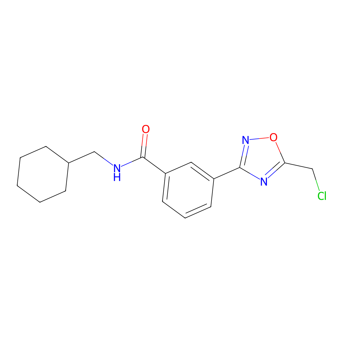 3-[5-(chloromethyl)-1,2,4-oxadiazol-3-yl]-N-(cyclohexylmethyl)benzamide molecular structure, CAS 1119450-81-5