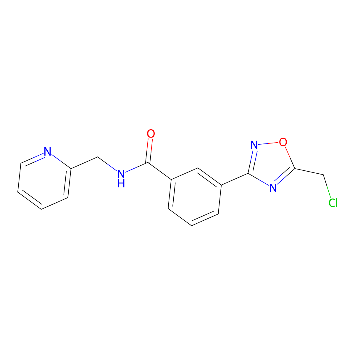 3-[5-(chloromethyl)-1,2,4-oxadiazol-3-yl]-N-(pyridin-2-ylmethyl)benzamide molecular structure, CAS 1119450-82-6